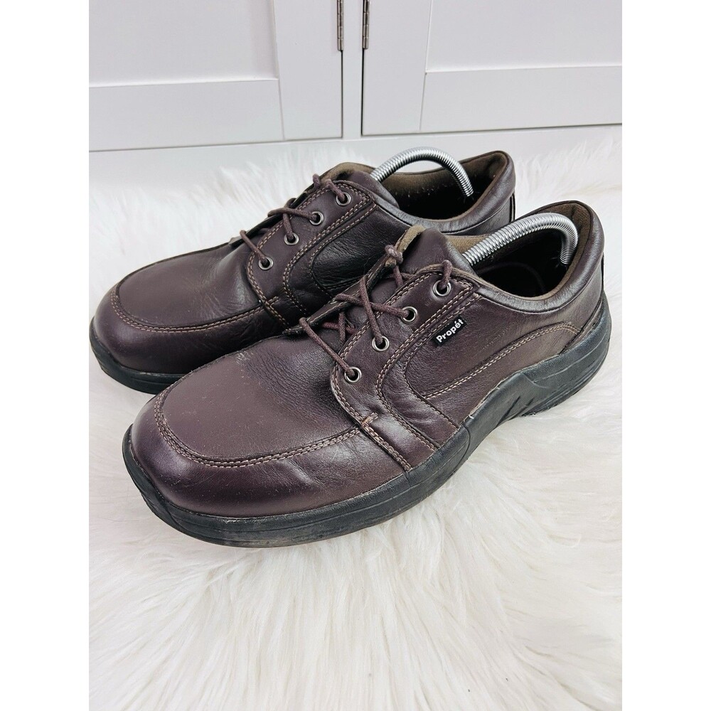 Propet Commuterlite Brown Leather Walking Shoes Oxford Comfort Lace Up Mens 12